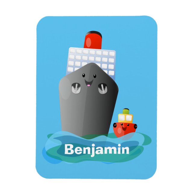Imán Ilustracion de personalizado de remolcador de barc (Vertical)