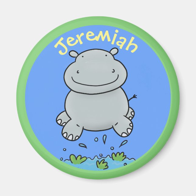 Imán Ilustracion de personalizado de salto de bebé de h (Frente)