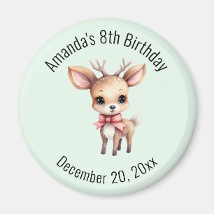Imán Ilustracion de Personalizado de venado de bebé lin