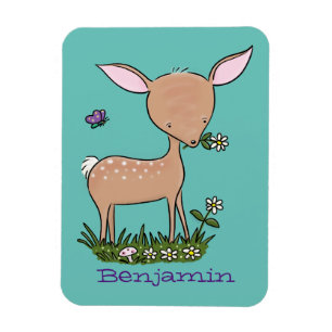 Imán Ilustracion de personalizado de venado lindo y fel