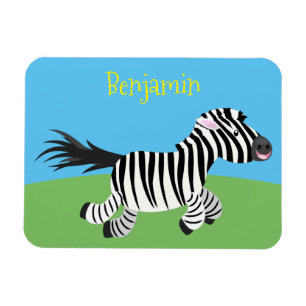 Imán Ilustracion de personalizado de zebra graciosa