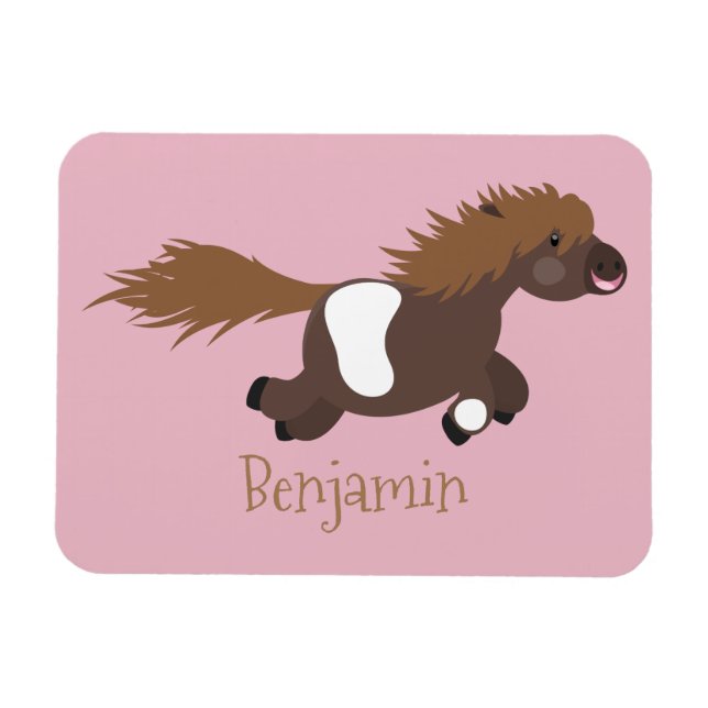 Imán Ilustracion de personalizado del pony de Shetland  (Horizontal)