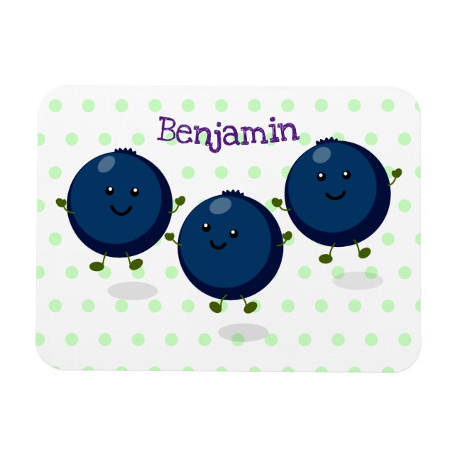 Imán Ilustracion de personalizado morado de arándanos a (Horizontal)