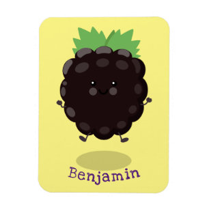 Imán Ilustracion de personalizado morado de moras alegr