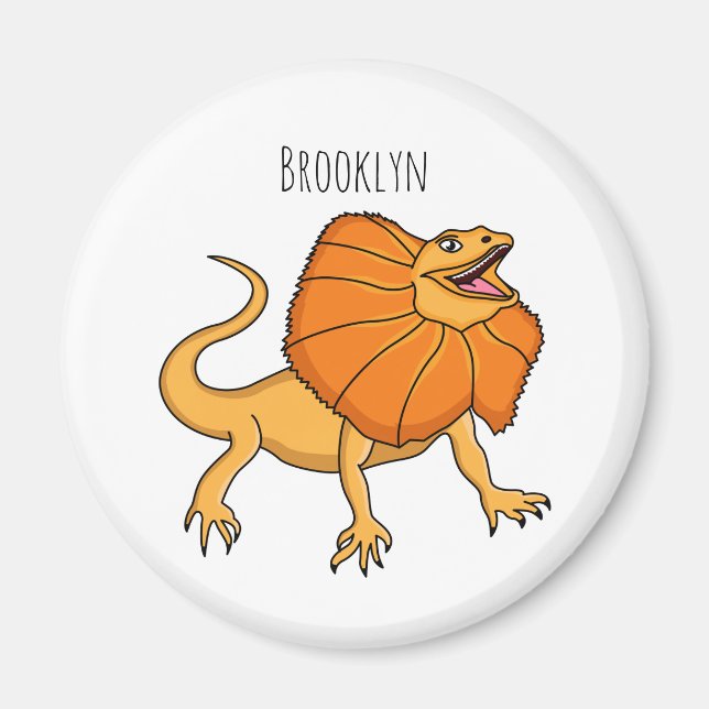 Imán ilustracion de personalizado naranja (Frente)