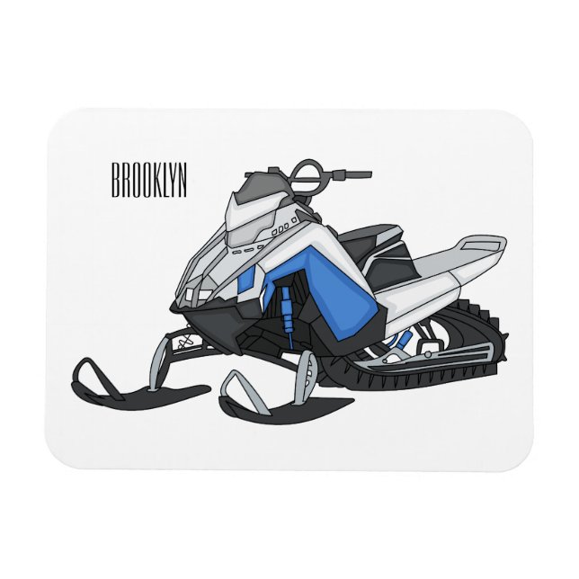 Imán Ilustracion de personalizado para motos de nieve (Horizontal)