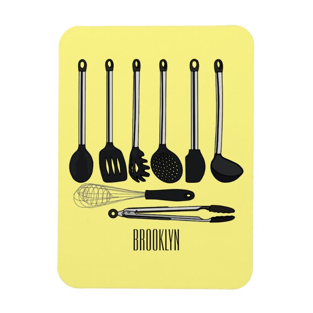Imán Ilustracion de personalizados utensiales de cocina (Vertical)