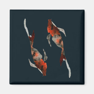 Imán Ilustracion de pescado acuarela koi