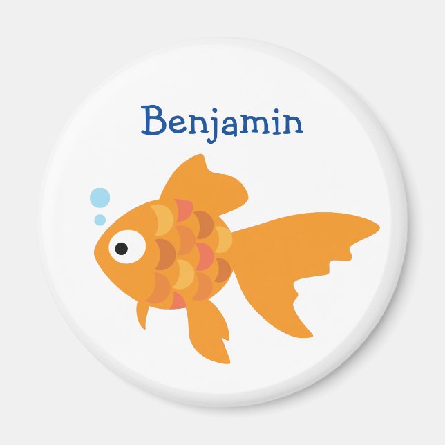 Imán Ilustracion de pescado de oro (Frente)