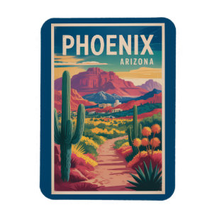 Imán Ilustración de Phoenix Arizona Arte de Viaje Vinta