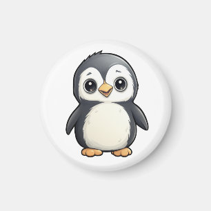 Imán ilustracion de pingüino personalizado