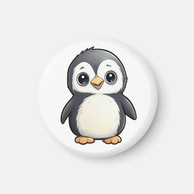 Imán ilustracion de pingüino personalizado (Frente)