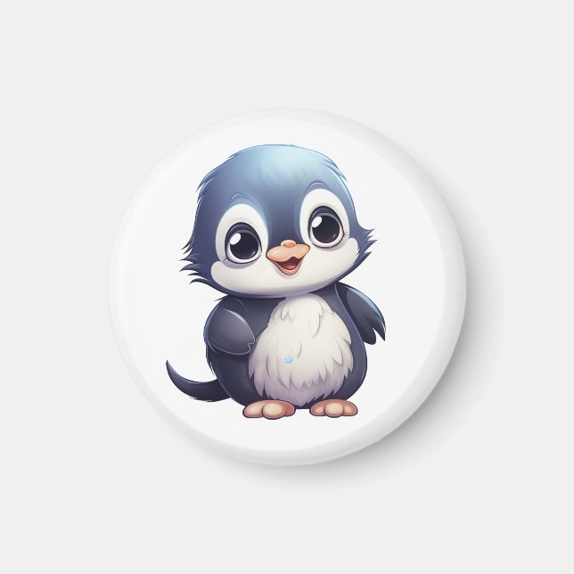 Imán ilustracion de pingüino personalizado (Frente)