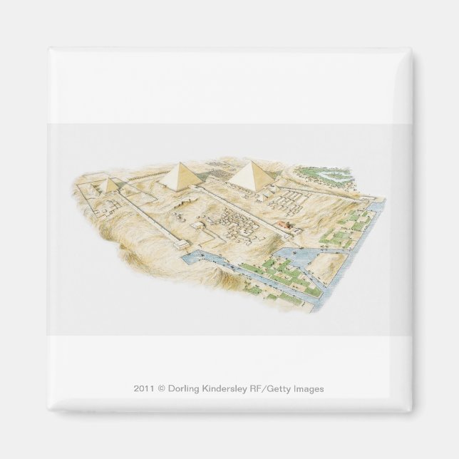 Imán Ilustracion de Pirámides de Giza (Frente)