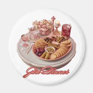 Imán Ilustración de Plato de Snack Encantador Cena de C