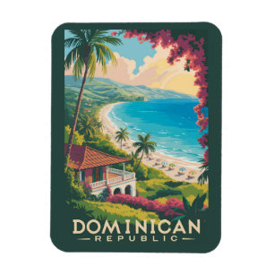 Imán Ilustración de playa de la República Dominicana Ar