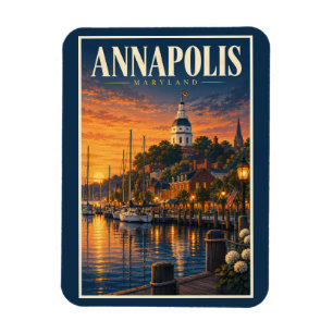Imán Ilustración de puesta de sol en Annapolis Maryland