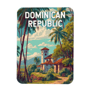 Imán Ilustración de República Dominicana Arte de Viaje 