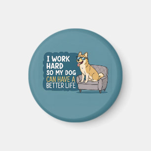 Imán Ilustración de sofá con cita divertida de perro Sh