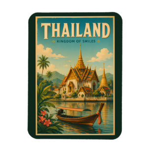Imán Ilustración de templo de Tailandia Arte de viaje v
