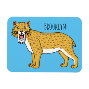 Imán Ilustracion de tigre con dientes de saber