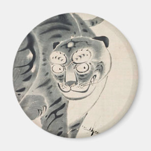 Imán Ilustracion de tigres por Ito Jakuchu