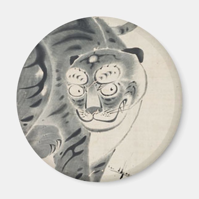 Imán Ilustracion de tigres por Ito Jakuchu (Frente)