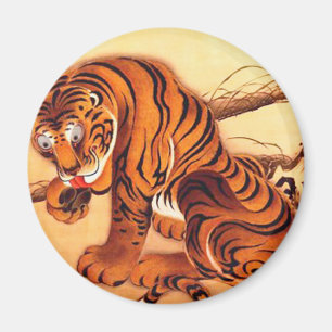 Imán Ilustracion de tigres por Ito Jakuchu