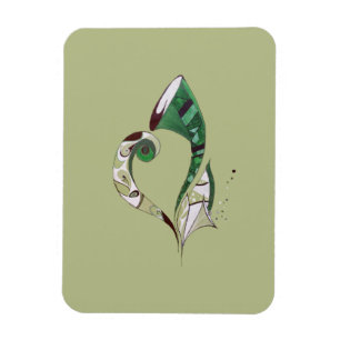 Imán Ilustracion de tinta con dibujo a mano verde abstr