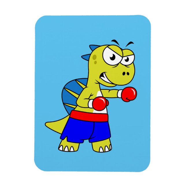 Imán Ilustracion De Un Boxeo De Spinosaurus. (Vertical)