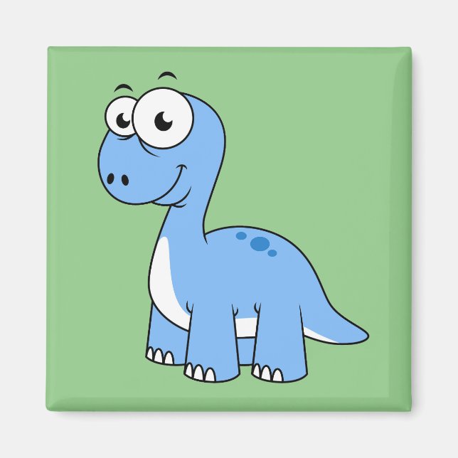 Imán Ilustracion De Un Brontosauro. (Frente)
