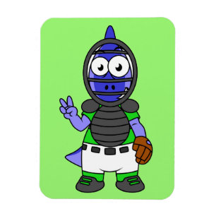 Imán Ilustracion De Un Catcher De Béisbol Parasauroloph