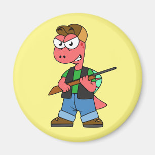 Imán Ilustracion De Un Cazador De Spinosaurus Con Un Ar