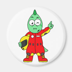 Imán Ilustracion De Un Conductor De Allosaurus Race.