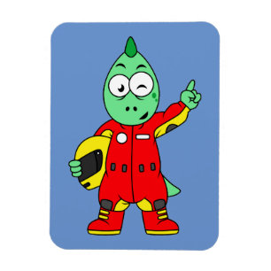 Imán Ilustracion De Un Conductor De Allosaurus Race.