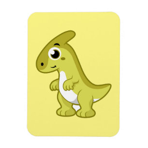 Imán Ilustracion De Un Dinosaurio Parasaurolophus.