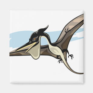 Imán Ilustracion De Un Dinosaurio Pteranodon.