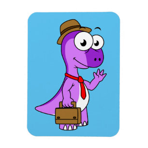 Imán Ilustracion De Un Empresario Pachycephalosaurio.