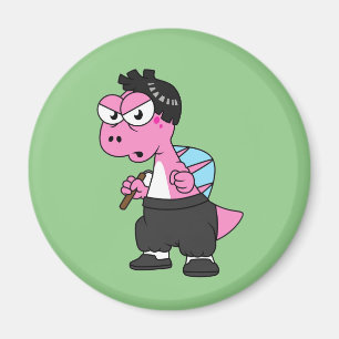 Imán Ilustracion De Un Espinosaurio Bruce Lee.