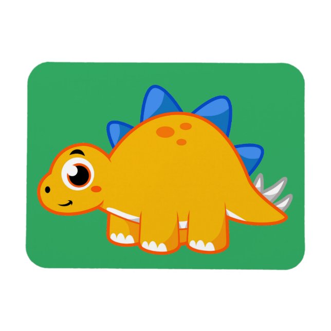 Imán Ilustracion De Un Estegosaurio. (Horizontal)