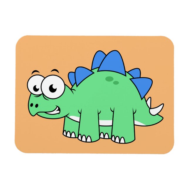 Imán Ilustracion De Un Estegosaurio. 2 (Horizontal)
