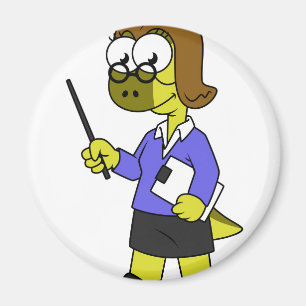 Imán Ilustracion De Un Profesor De Paquicefalosaurio.