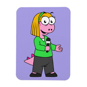 Imán Ilustracion De Un Reportero De Allosaurus News.