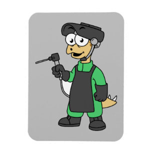 Imán Ilustracion De Un Soldado Estegosaurio.