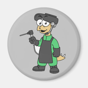 Imán Ilustracion De Un Soldado Estegosaurio.