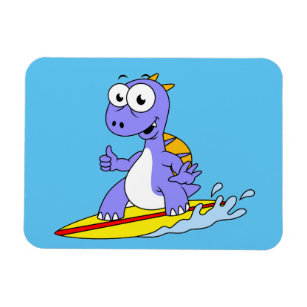 Imán Ilustracion De Un Spinosaurus De Surf.