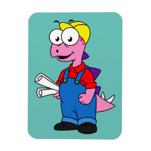 Imán Ilustracion De Un Trabajador De Construcción De St