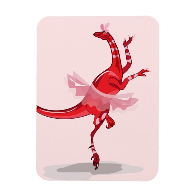 Imán Ilustracion De Una Ballerina Bailando Raptor. (Vertical)