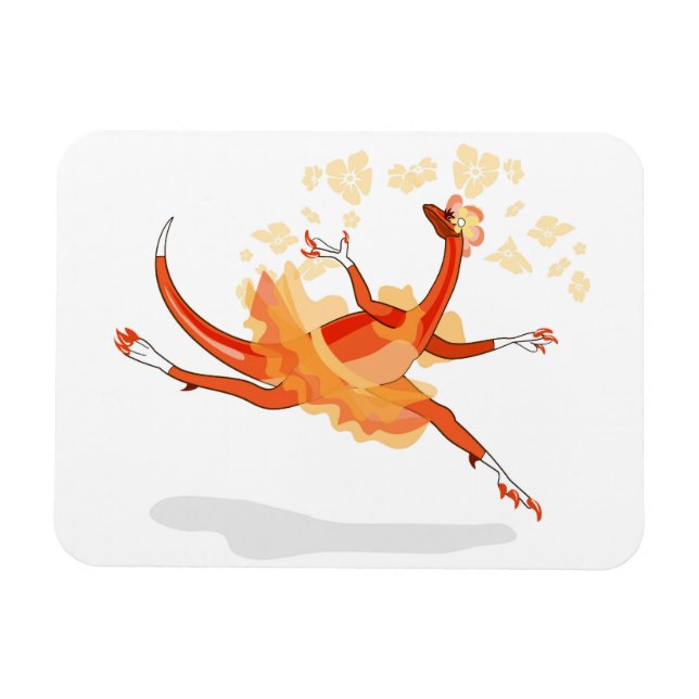 Imán Ilustracion De Una Ballerina Bailando Raptor. 2 (Horizontal)