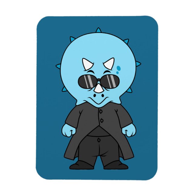 Imán Ilustracion De Una Matriz Triceratops. (Vertical)